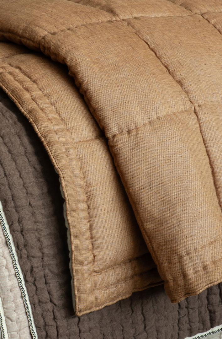 Bianca Lorenne Yosumi Nutmeg Comforter | Luxury Linen Comforter NZ image 2